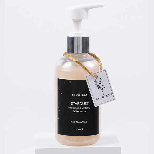 Biohills Star Dust Shower Gel | 200ml | Aloe Vera Extract For Soothing and Nourished Skin | Shimmering Finish On Skin | Enriched With Vitamin E For Radiant Glow