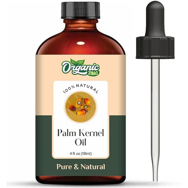 Organic Zing Palm Kernel (Elaeis Guineensis) Oil | Carrier Oil for Skincare & Hair Care - 118 Ml
