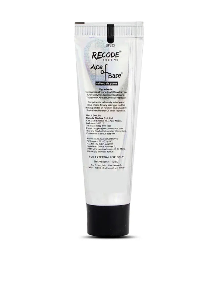 Recode Ace of Base Mattifying Primer for Face Makeup 10ml | Applicable on Oily & Dry Skin | Blurs Fine Lines, Wrinkles & Pores