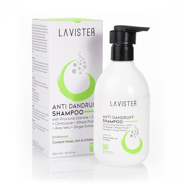 Lavister Anti Dandruff Shampoo with Piroctone Olamine, ZPTO, Climbazole Wheat Protein, Zinc, Aloe Vera - 300 ml