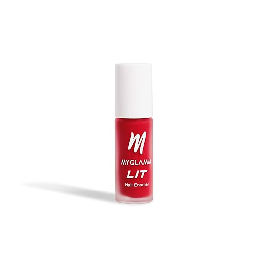 MyGlamm LIT Matte Nail Enamel Boujee (Red)- 7 ml