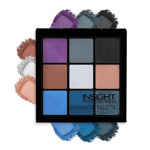 Insight Cosmetics 9 Color Eyeshadow Pallate Colour ES115 Smoky - 15 gms