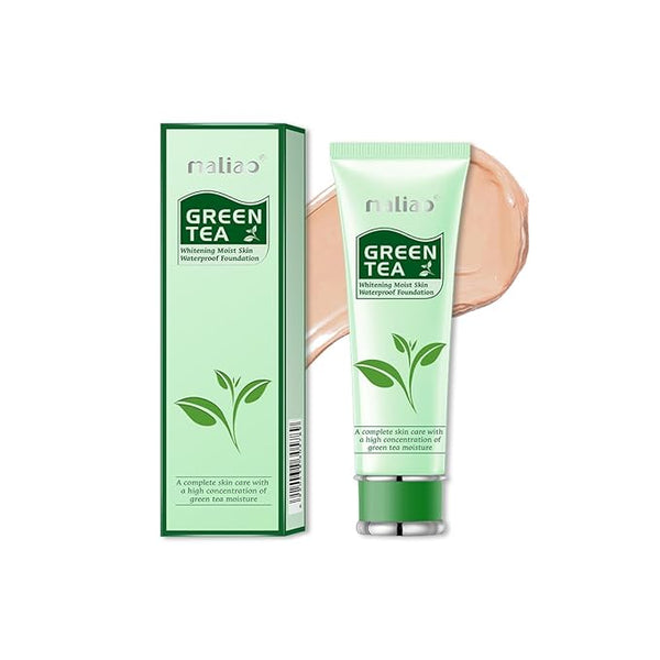 Maliao Green Tea Whitening Moist Skin Waterproof Foundation (Natural Nude) - 80 gms