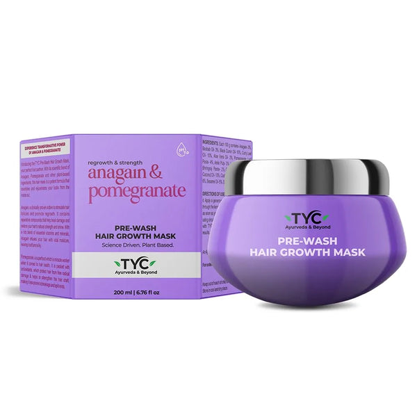 TYC - TRUST YOUR CHOICE Prewash Hair Mask with 3% Anagain and Pomegranate - Nourishing, Volumizing, and Controls Hair Fall - 200ml For Unisex 