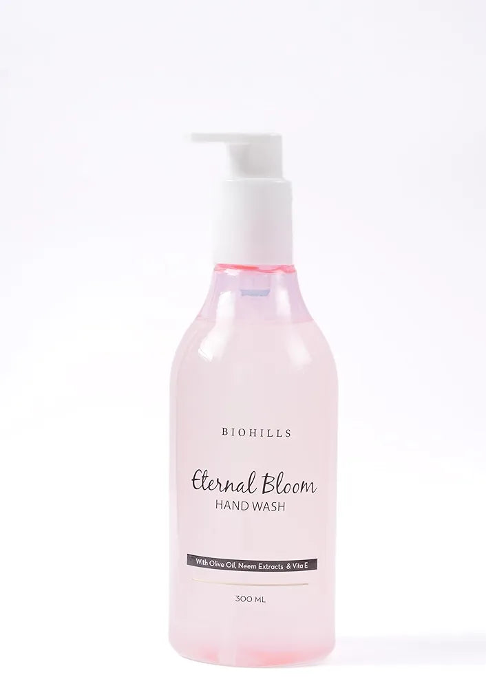Biohills Eternal Bloom Hand Wash | 300ml | Deeply Cleanisng & Claming | Infused With Neem Extract and Olive Oil | Rich Foam | Soft on Hands