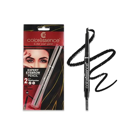 Coloressence 2 In 1 Dual Function Brow Filling Pencil Black - 0.25 gms