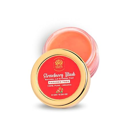 Kaaya Natural Strawberry Blush Lip & Cheek Tint - 8 gms