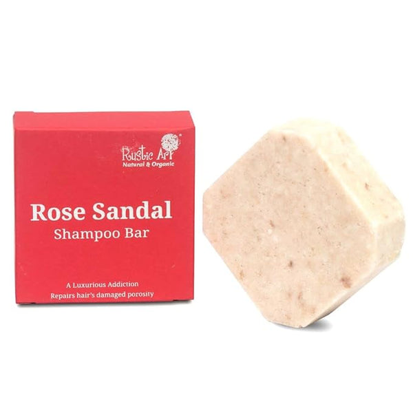 Rustic Art Rose Sandal Shampoo Bar - 75 gms