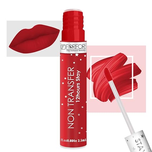 Forfor Star Matte Long Last Liquid Lipstick Tangerine Red - 2.5 ml