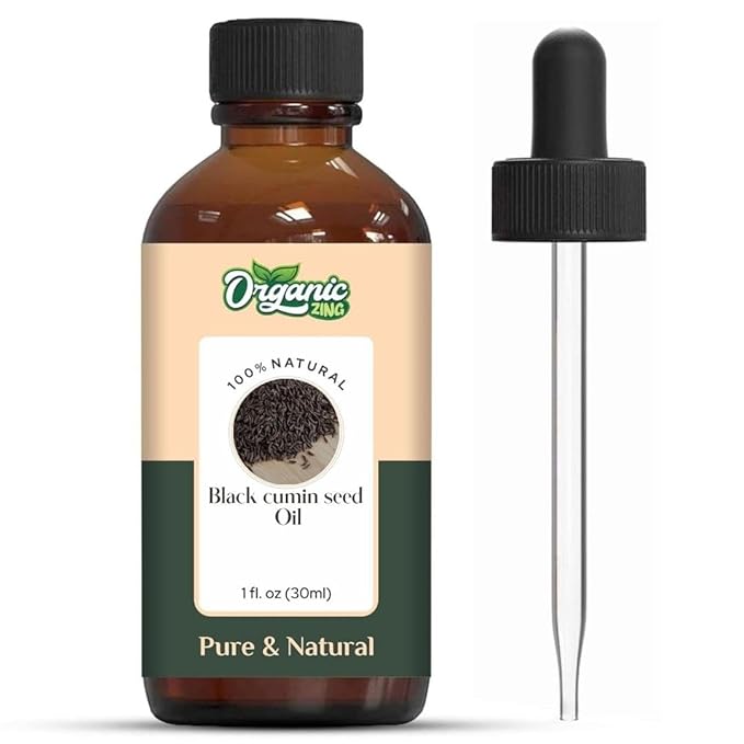 Organic Zing Black Cumin Seed Essential Oil for Skin, Face, Hair Care, Shampoo, Aromatherapy - 30 Ml