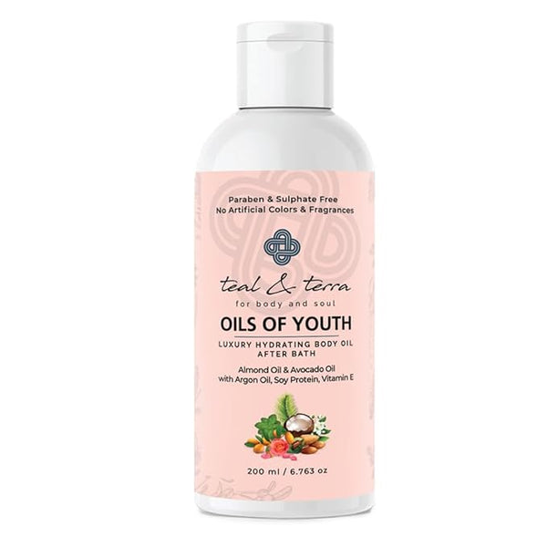 Teal & Terra Luxury Hydrating After Bath Body Oil | Deep Moisturizer for Dry Skin - 200 Ml