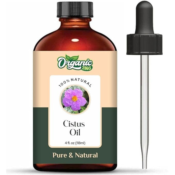 Organic Zing Cistus (Cistus) Oil | Essential Oil for Skincare, Aroma & Diffuser - 118 Ml