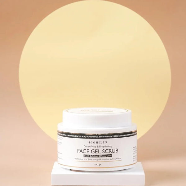 Biohills Skin Detoxing & Brightening Face Scrub | Rose & Jasmine for Hydration | Saffron, Marigold & Niacinamide for Even Tone & Anti-Aging | Hyaluronic & Alpha Arbutin for Skin Clarity 