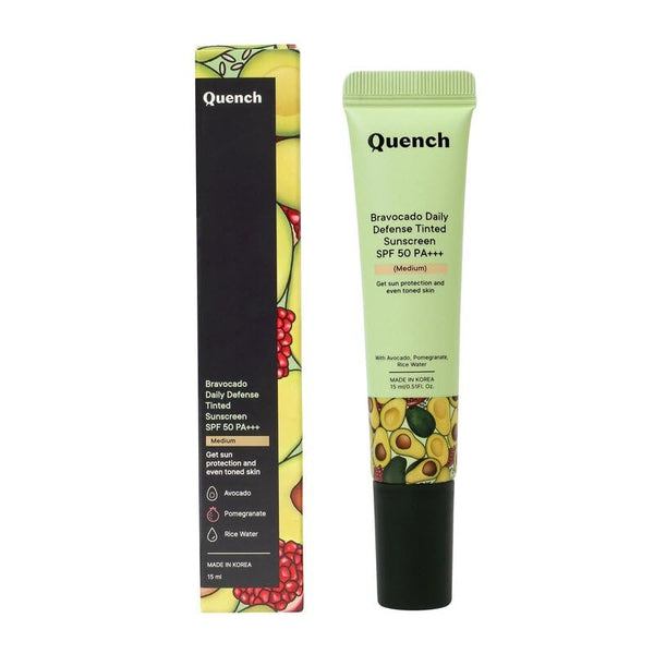 Quench Daily Defense Tinted Sunscreen SPF 50 PA+++(Medium) - 15 ml