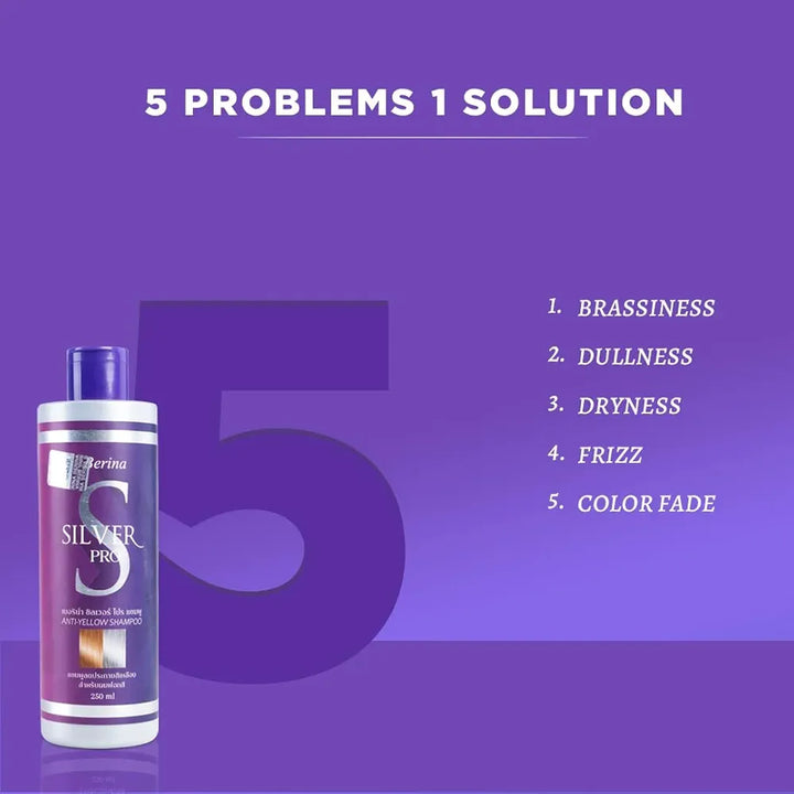 Berina Professional | Silver Pro Shampoo | 250ml | Removes Yellow Tones from Grey Hair