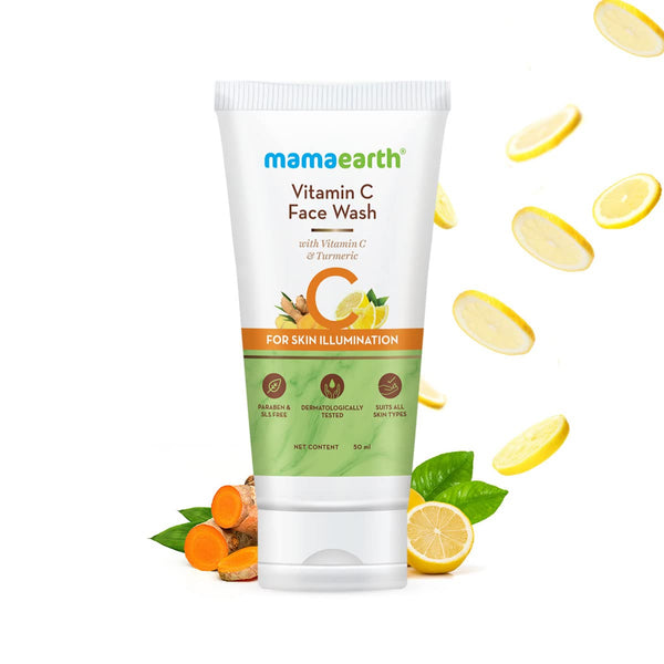 Mamaearth Vitamin C Face Wash with Vitamin C and Turmeric for Skin Illumination - 50 ml