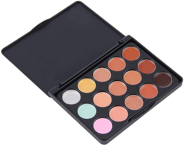 TopFinder Eyeshadow Palette 15 Color Makeup Highlighters With 2 Sponges - 70 gms