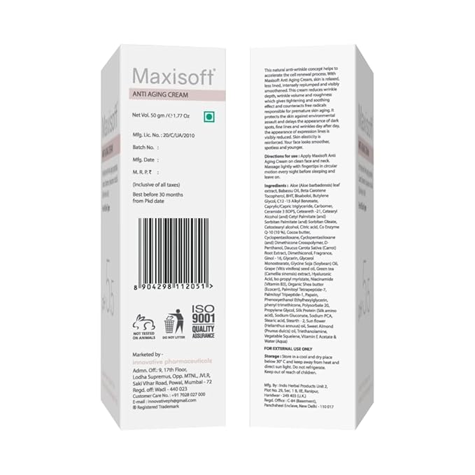 Maxisoft Anti Aging Cream for Men & Women| Face Cream for Normal, Dry & Oily Skin - 50 Gms