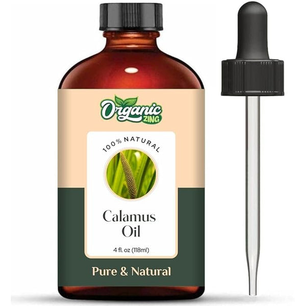 Organic Zing Calamus (Acorus Calamus) Oil | Essential Oil for Skincare, Hair Care, Aroma & Diffusers - 118 Ml