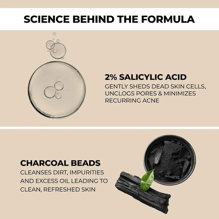 TYC - TRUST YOUR CHOICE Charcoal Body Wash For Exfoliating And Skin Brightening With 2% Salicylic Acid And Charcoal Beads,Vegan - 250 Ml 