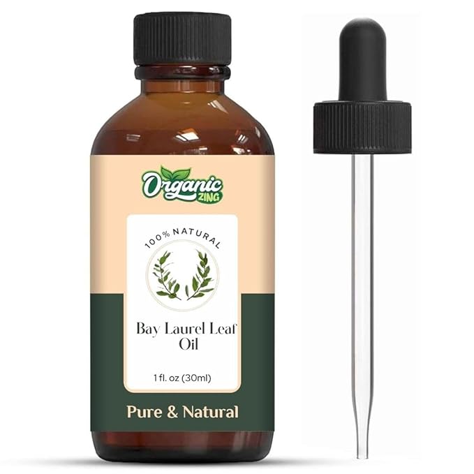 Organic Zing Bay Laurel Leaf (Laurus Nobilis) Oil | Essential Oil for Skincare, Hair Care & Massage - 30 Ml