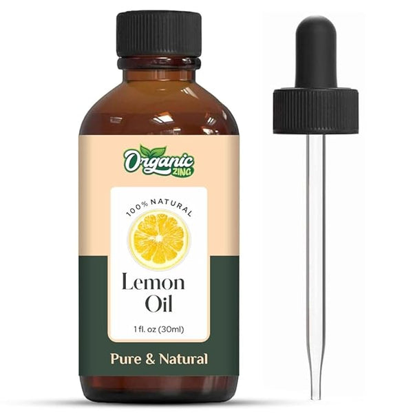 Organic Zing Lemon (Citrus Limonum) Oil | Essential Oil for Skincare, Hair Care, Aroma & Diffusers - 30 Ml