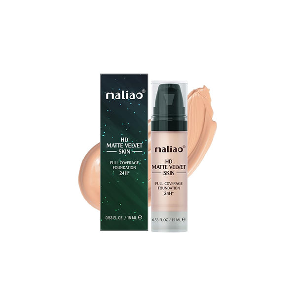 Maliao Hd Matte Velvet Skin Full Coverage Foundation 24h Pure Beige - 15 ml