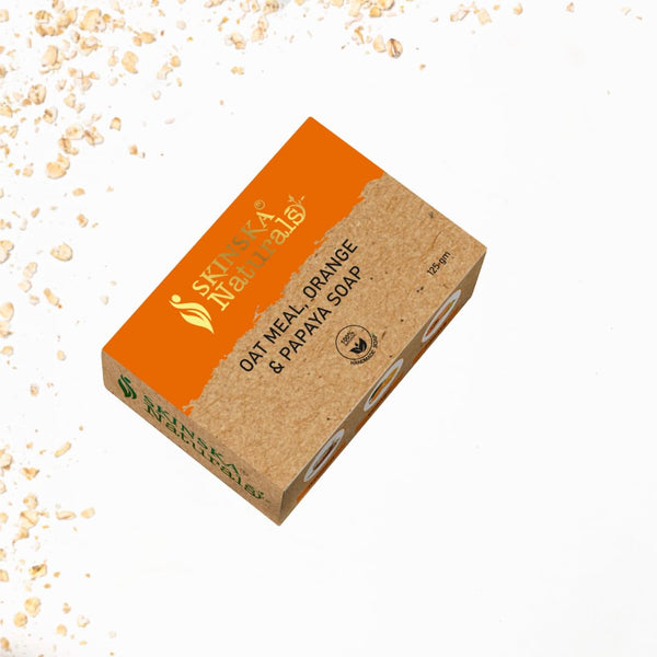 Skinska Naturals Oat Meal, Orange & Papaya Plant Based Bar Soap for Glowing Skin - 125 Gms