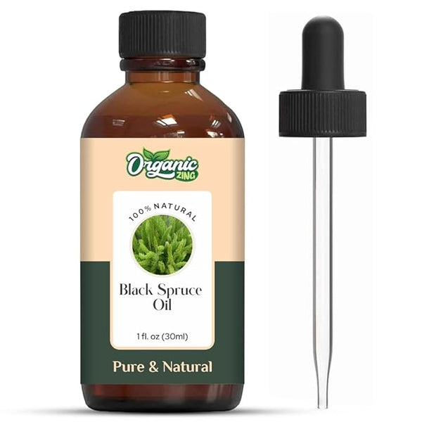 Organic Zing Black Spruce (Picea Mariana) Oil | Essential Oil for Massage, Aroma & Diffuser - 30 Ml