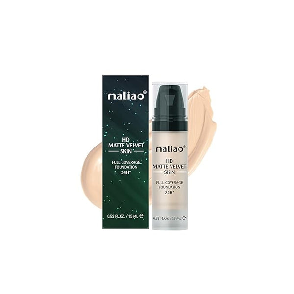 Maliao Hd Matte Velvet Skin Full Coverage Foundation 24h White Ivory - 15 ml