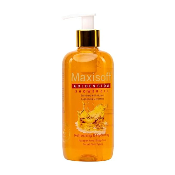 Maxisoft Golden Glow Shower Gel | Refreshing & Hydrating | pH Balanced - 300 Ml