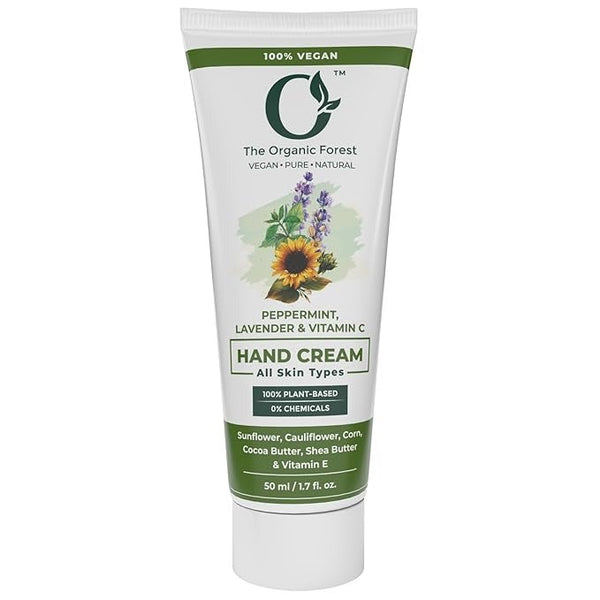 The Organic Forest Plant-Based Lavender & Peppermint Soothing Hand Cream For Women - 50 ml