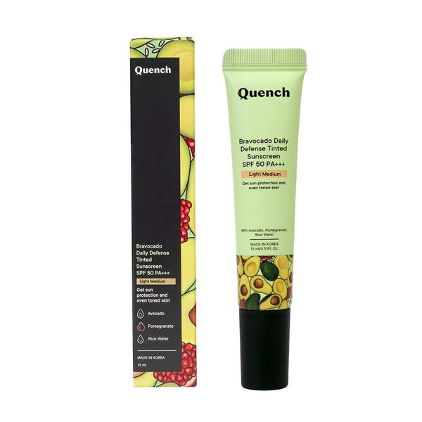 Quench Daily Defense Tinted Sunscreen SPF 50 PA+++(Light Medium) - 15 ml