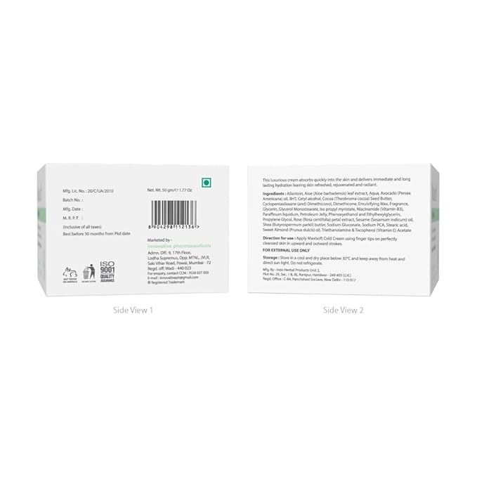 Maxisoft Cold Cream | Vitamin E | Glowing and Moisturized Skin - 50 Gms