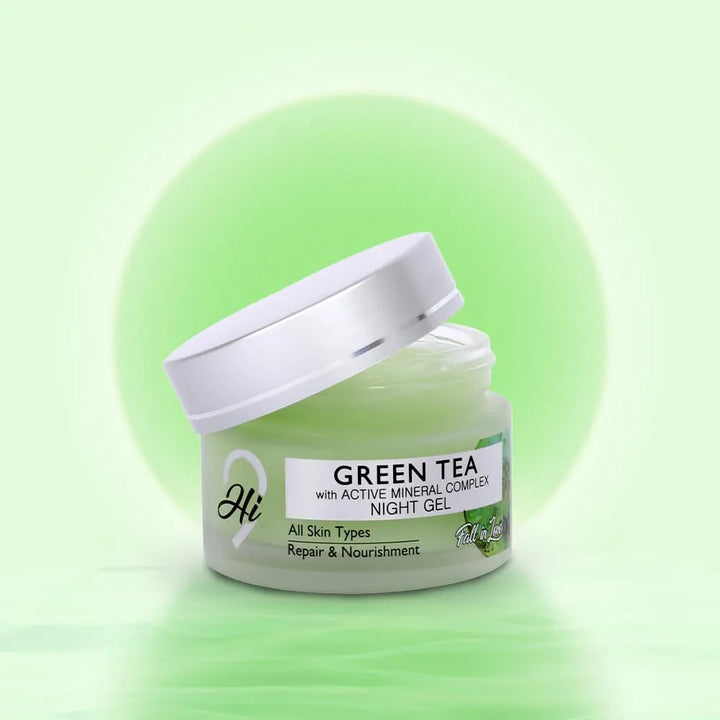 Hi9 Green Tea Night Gel Cream - 50g | Infused with Active Mineral Complex for Glowing & Hydrated Skin | Overnight Repair with Green Tea | Cucumber & Aloe Extracts - Perfect for Men & Women