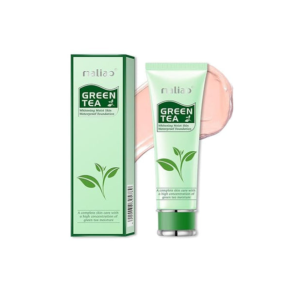 Maliao Green Tea Whitening Moist Skin Waterproof Foundation (Soft Ivory) - 80 gms