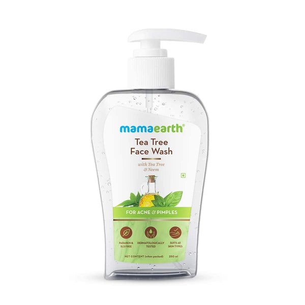 Mamaearth Tea Tree Face Wash with Neem for Acne & Pimples 250ml for Cleansing