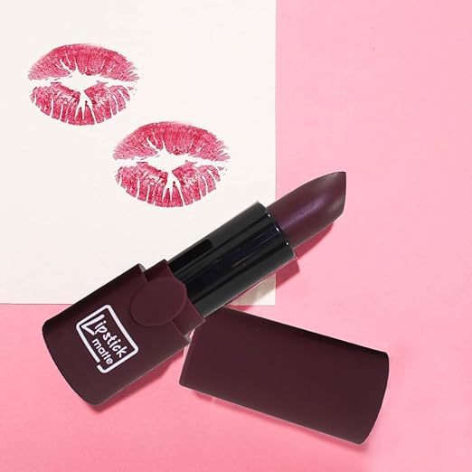 Kiss Beauty LTS Matte Color Lipstick Color Dark Maroon - 20 gms