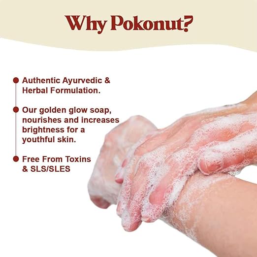 Pokonut Golden Glow Handmade Soap Saffron Almond Oil - 100 gms