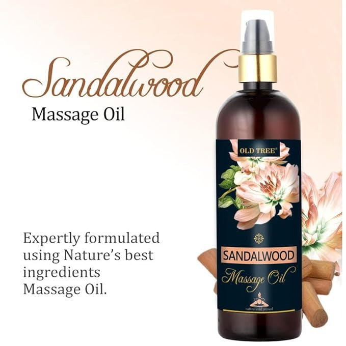 Old Tree Sandalwood Massage Oil for Body Muscle Relaxation - 250 ml