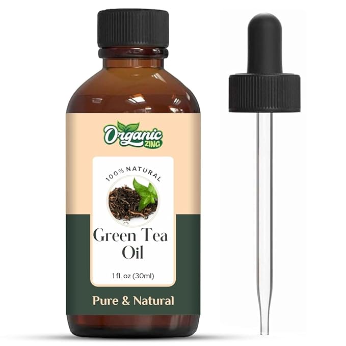 Organic Zing Green Tea (Camellia Sinensis) Oil | Carrier Oil for Skincare, Hair Care & Massage - 30 Ml