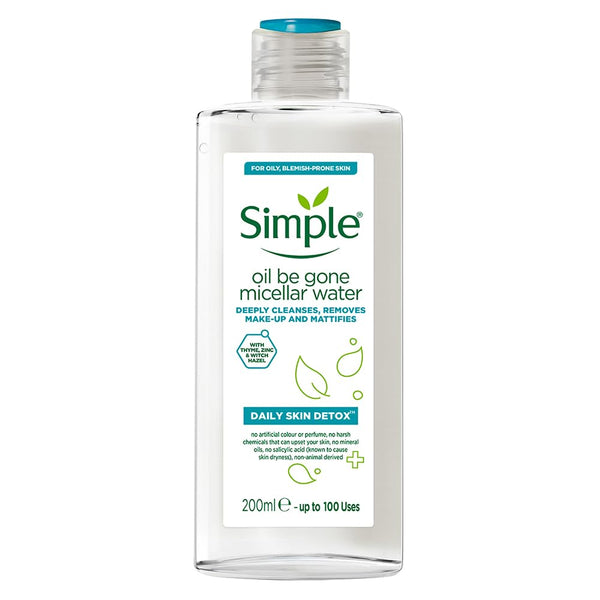 Simple Daily Skin Detox Oil Be Gone Micellar Water - 200 ml