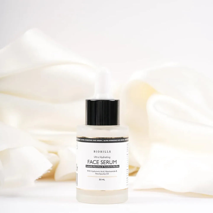 Biohills Ultra Hydrating Face Serum | 30ml | Hyaluronic Acid, Niacinamide & Kewra for Deep Moisture & Skin Barrier Repair | Rose & Jasmine for Soothing & Radiance