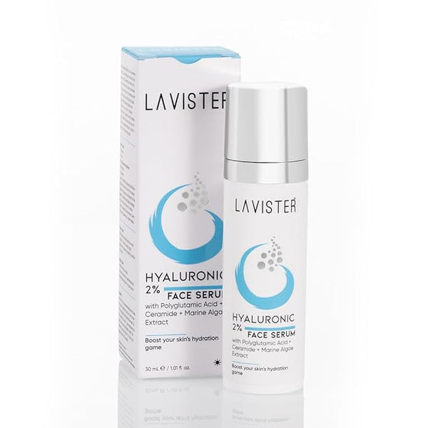 Lavister Water Based Face Serum with Hyaluronic 2%, Polyglutamic Acid, Marine Algae, Ceramide - 30 ml