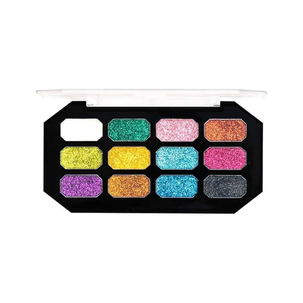 Shryoan 12 Shades Glitter Eyeshadow Palette Shade 01 - 18 gms