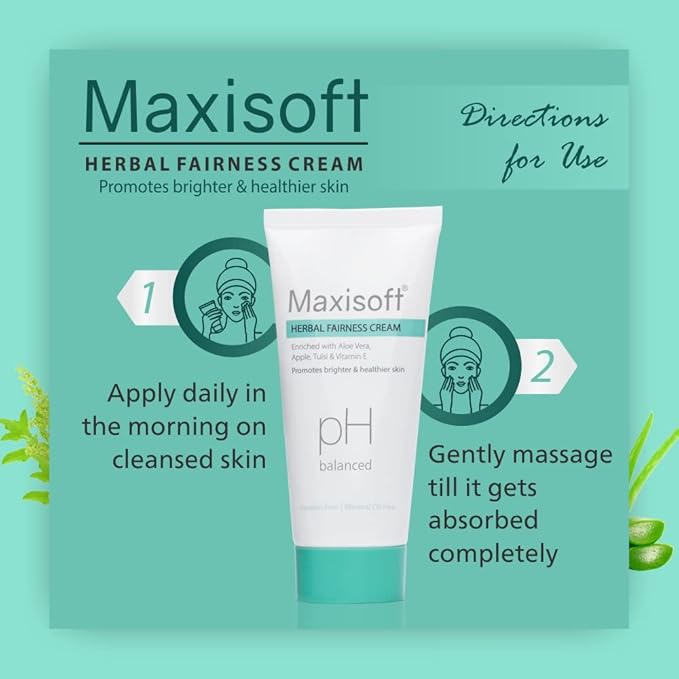 Maxisoft Herbal Fairness Cream | pH Balanced | Suitable for All Skin Types - 50 Gms