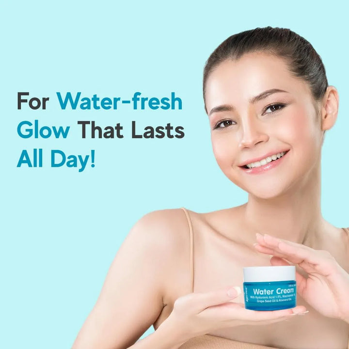 Recode Water Cream 50g | Hyaluronic Acid 1.5% & Niacinamide 1% | Goodness Exacts of Aloe Vera & Grape Seed Oil | Mineral Oil & Paraben Free