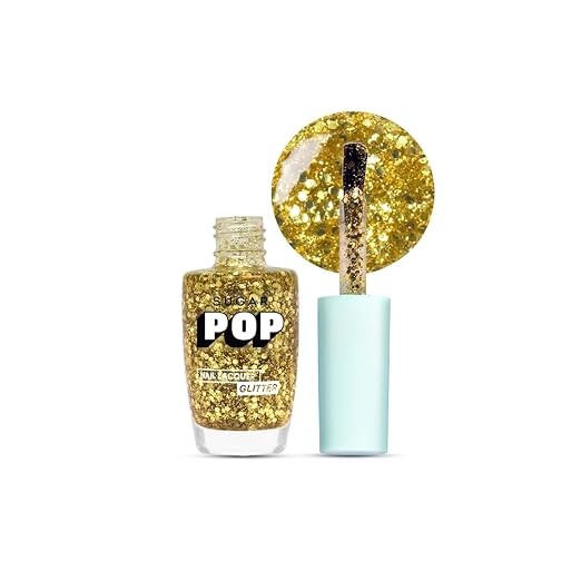 Sugar Pop Nail Lacquer Glitter Gold Rush (Gold Glitter) - 10 ml