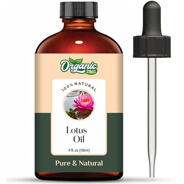 Organic Zing Lotus (Nelumbo Nucifera) Oil | Essential Oil for Skincare, Hair Care, Aroma & Diffusers - 118 Ml