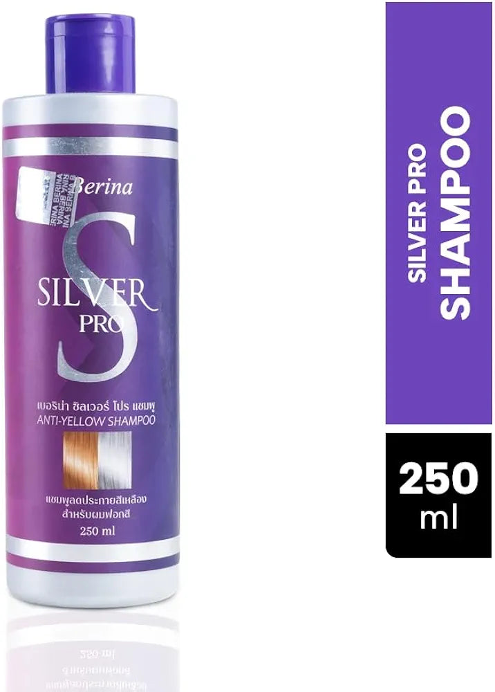 Berina Professional | Silver Pro Shampoo | 250ml | Removes Yellow Tones from Grey Hair